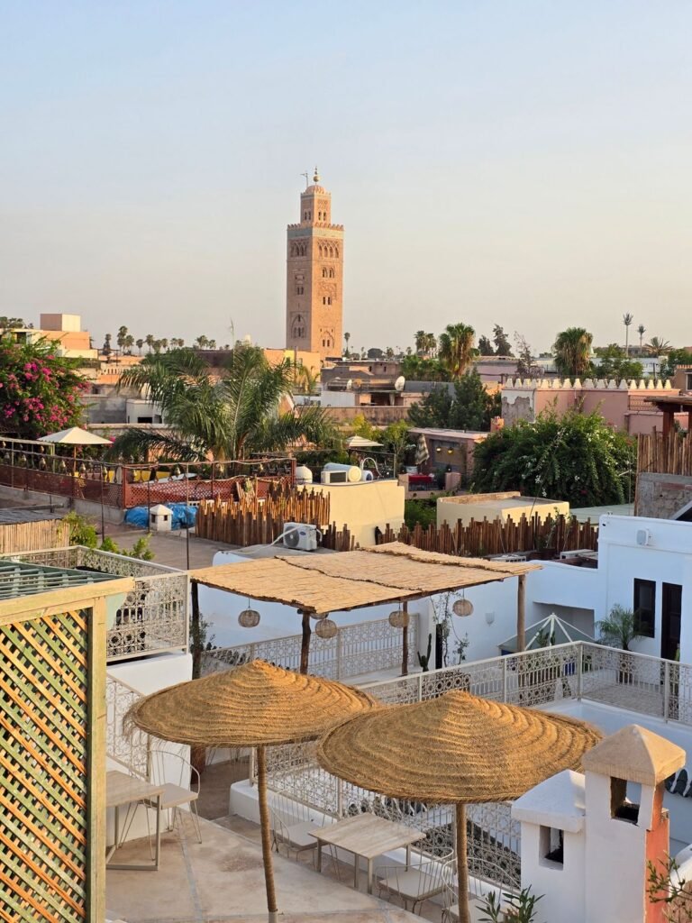 Marrakech rooftops and Koutoubia Mosque